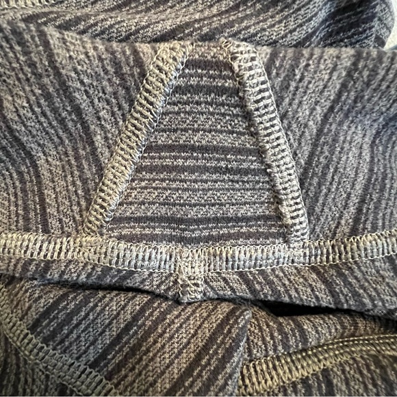 Lululemon Wunder Under 4 Crop Textured Stripe Slate Leggings Grey Coal Yoga - Picture 15 of 16